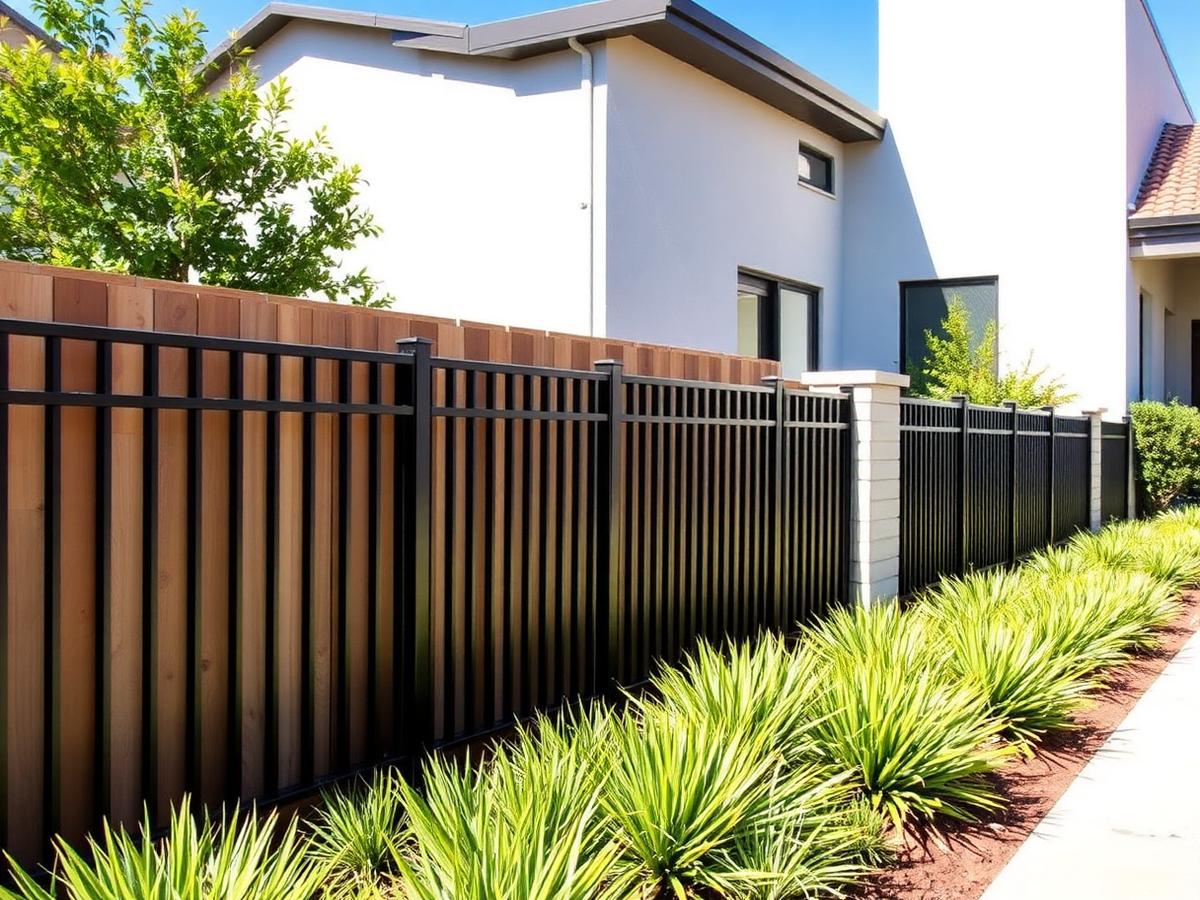 Fence transition near a home